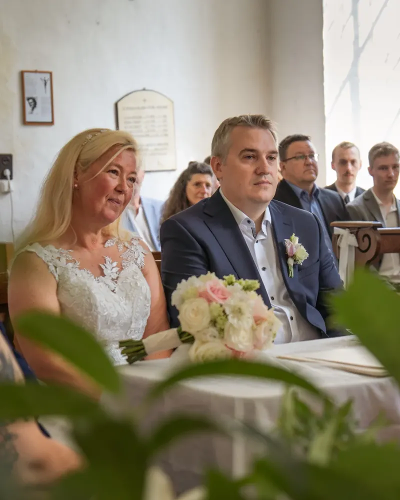 Couple at their civil ceremony, wedding photography by Hannah's Photoart